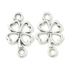 Tibetan Style Alloy Shamrock Connector Charms TIBE-I026-6013AS-1