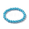 Acrylic Round with Cross Beaded Stretch Bracelet for Women BJEW-JB09220-2