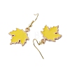 3 Pairs Maple Leaf Alloy Enamel Dangle Earrings EJEW-JE06091-5