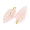 Natural Rose Quartz Carved Pendants G-H357-04G-01-3