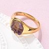 Round Natural Amethyst Chips Finger Rings RJEW-D303-03G-03-1