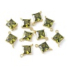 Brass Pave Cubic Zirconia Connector Charms KK-F892-53G-07-1