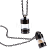 2Pcs 304 Stainless Steel with Clear Glass Column Urn Ashes Bottle Pendant Necklaces NJEW-FG0001-27EB-1