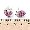 Strawberry Brass Micro Pave Cubic Zirconia Stud Earrings EJEW-M077-15P-3