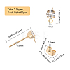 60Pcs Brass Cubic Zirconia Stud Earring Findings KK-CN0001-43-2
