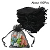100Pcs Rectangle Organza Gift Drawstring Bags OP-YW0001-03A-1