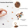 1 set Natural & Synthetic Mixed Gemstone Copper Wire Wrapped Round Charms G-FH0002-08-4