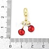 Brass Enamel Fruit European Dangle Charms KK-Z090-08G-04-3