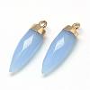 Natural White Jade Pointed Pendants G-Q495-07G-2