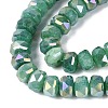 Electroplate Crackle Imitation Jade Glass Beads Strands EGLA-Q135-01A-C05-3