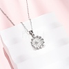 304 Stainless Steel Flower Pendant Cable Chain Necklaces for Men Women NJEW-K308-05E-P-1