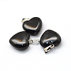 Heart Natural Obsidian Pendants G-Q371-17-2