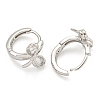 Anti-Tarnish Rhodium Plated 925 Sterling Silver Hoop Earring EJEW-Z046-01P-2