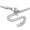 304 Stainless Steel Heart Pendant Flat Snake Chain Necklaces for Women NJEW-F328-09P-3