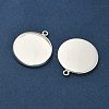 Flat Round Brass Pendant Cabochon Settings KK-K414-14G-S-2