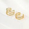 Real 18K Gold Plated Brass Cuff Earrings LS-GM4836-3-1