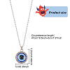 2Pcs 2 Colors Blue Plastic Evil Eye with Crystal Rhinestone Pendant Necklaces Set NJEW-AN0001-25-2