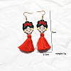 Alloy & Acrylic Tassel Dangle Earrings WG961F4-02-2