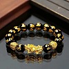 Natural Obsidian & Pi Xiu Stretch Bracelet MD5412-2-1