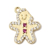 Christmas Brass Micro Pave Cubic Zirconia Pendants KK-L258-04G-D01-1