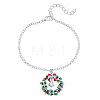 Christmas Wreath & Christmas Bell Alloy Charm Bracelets WG06691-05-3