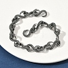 304 Stainless Steel Link Chain Bracelets for Men Women BJEW-D385-03AS-1