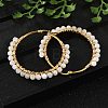 Beaded Hoop Earrings EJEW-JE03830-01-5
