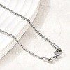 2MM Unisex 304 Stainless Steel Rope Chain Necklaces NJEW-P395-16P-3