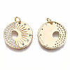 Brass Micro Pave Clear Cubic Zirconia Pendants KK-S356-224G-NF-2