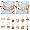 Food Theme Alloy Enamel Bread/Chips/Ice Cream Locking Stitch Markers HJEW-PH01759-1