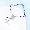 Glass Beads Rosary Bracelets BJEW-A032-04P-03-5