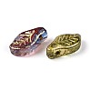 Picasso Baking Paint and Golden Metal Enlaced Glass Beads DGLA-T004-50M-2