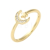 Adjustable Brass Micro Pave Clear Cubic Zirconia Cuff Rings ZIRC-Z002-09G-5
