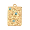 304 Stainless Steel with Synthetic Turquoise Pendants STAS-H253-01B-G-1