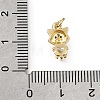 Brass Micro Pave Black Cubic Zirconia Charms CU-L001-18G-08-3