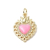 Eco-Friendly Rack Plating Brass Micro Pave Cubic Zirconia Pendants KK-F845-33G-05-1