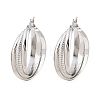 304 Stainless Steel Triple Twist Ring Stud Earrings EJEW-P324-08P-4