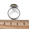 Half Round Natural & Synthetic Gemstone Finger Rings RJEW-M062-01P-23-4