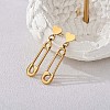 430 Stainless Steel Safety Pin Shape Dangle Stud Earrings for Women JE946A-2