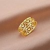Heart with Cross Stainless Steel Hollow Finger Ring PW-WG90649-09-2