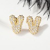 Brass Micro Pave Cubic Zirconia Stud Earrings EJEW-Z091-04G-V-5