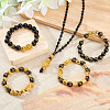 ANATTASOUL 5Pcs 5 Style Om Mani Padme Hum Mala Bead Bracelets & Buddhist Necklaces SJEW-AN0001-44-5