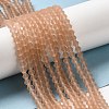 Imitate Austrian Crystal Frosted Glass Beads Strands GLAA-F029-TM4mm-B12-4