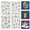 4 Sheets 11.6x8.2 Inch Stick and Stitch Embroidery Patterns DIY-WH0455-130-1