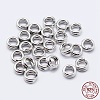 Rhodium Plated 925 Sterling Silver Split Jump Rings STER-F036-01P-0.6x8mm-3