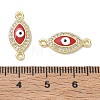 Brass Micro Pave Clear Cubic Zirconia Connector Charms CU-CBA6305-12G-4
