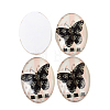 Butterfly Printed Glass Oval Cabochons X-GGLA-N003-13x18-C12-2