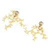 Glass Seed Beaded Stud Earrings for Women EJEW-MZ00781-02-4