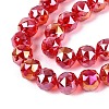 Electroplate Transparent Glass Beads Strands EGLA-ZX001-01A-05-3