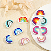 12Pcs 6 Colors Food Grade Eco-Friendly Silicone Beads SIL-CA0001-61-4